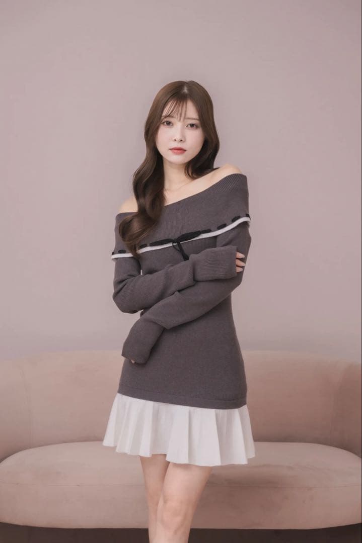 dolceliche ニットミニワンピース