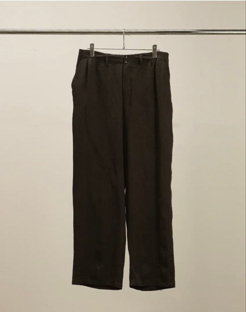 捕*虜様 ANCELLM 26ss 100/S LINEN TUCK SLACK