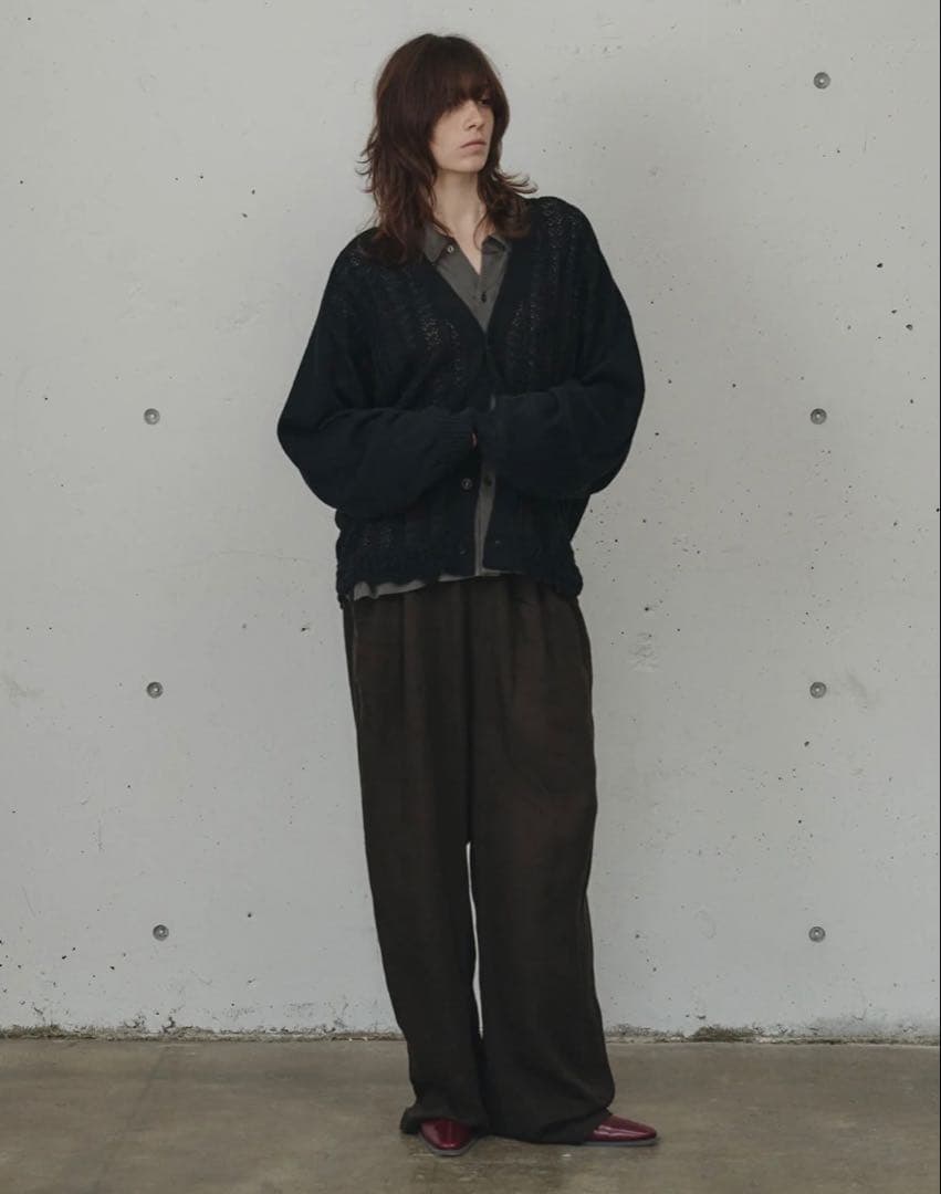 捕*虜様 ANCELLM 26ss 100/S LINEN TUCK SLACK