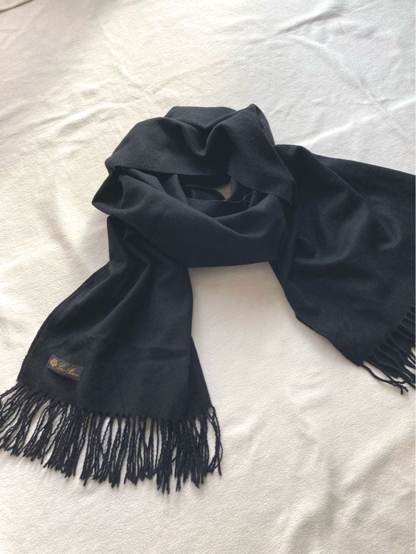 ロロピアーナ　カシミヤ100 大判ストール　マフラー　ブラック　美品