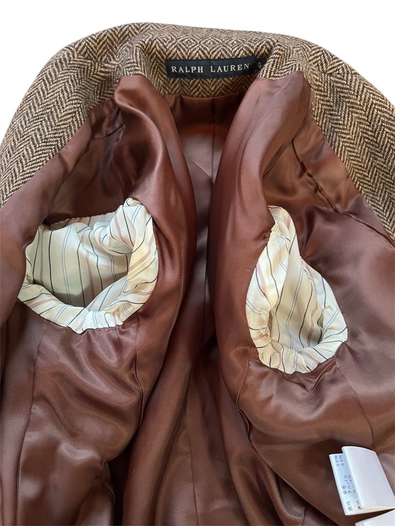 【美品】Ralph Lauren ベスト付き ヘリンボーン テーラードジャケット