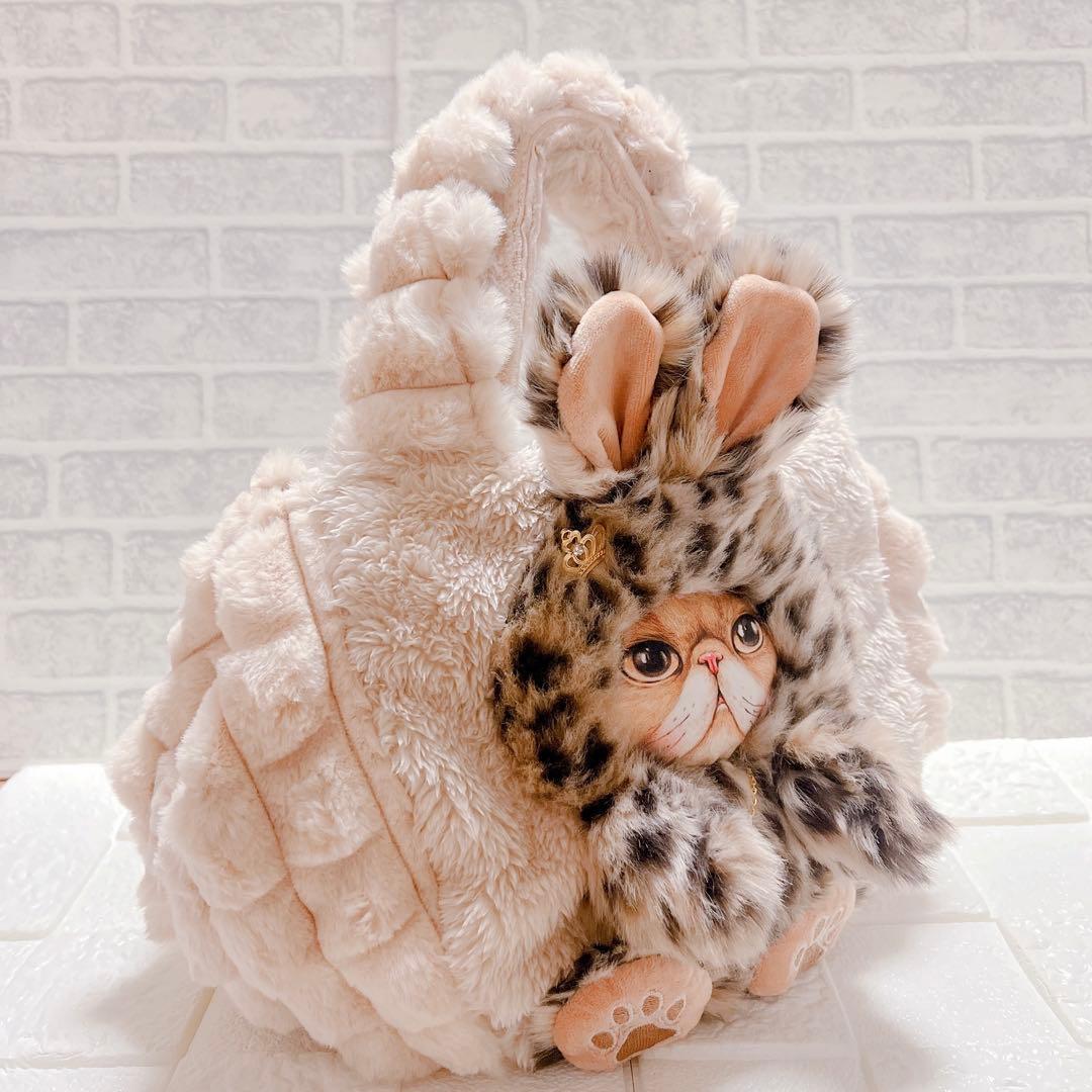 コヤンイサムチョン トートバッグ ファー 猫 うさみみ ハンドメイド