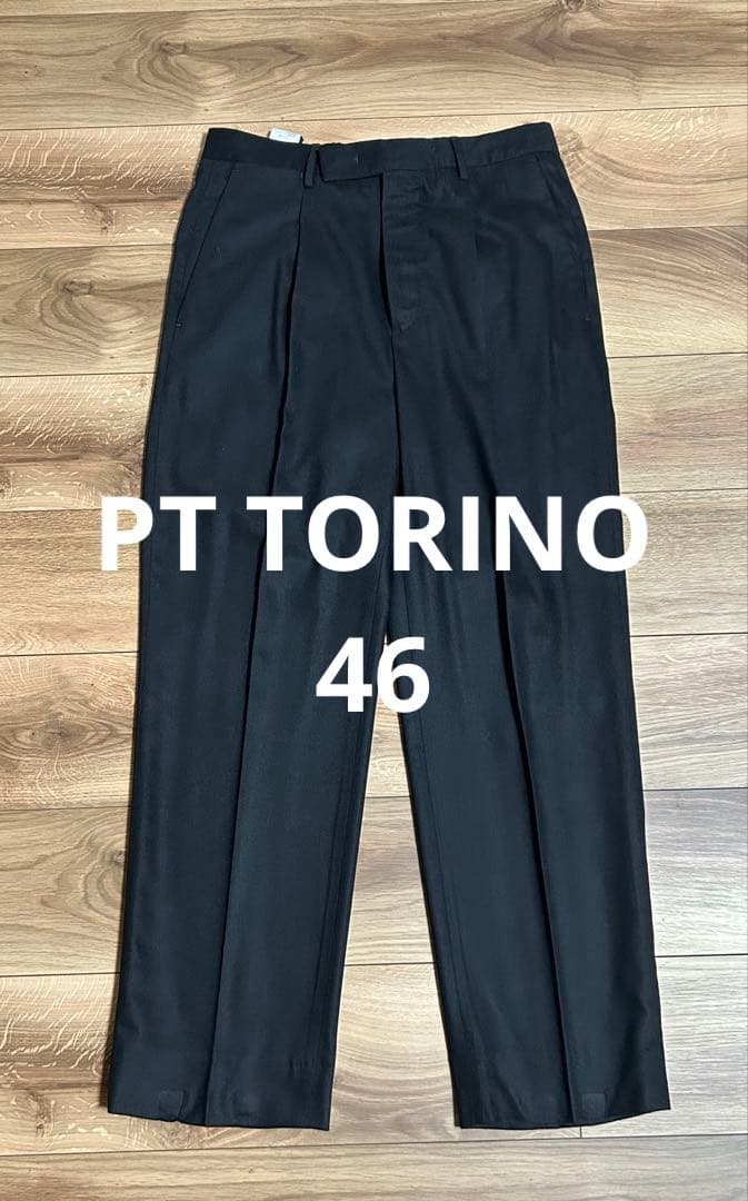PT TORINO ウール　ワイドスラックス　ブラック46