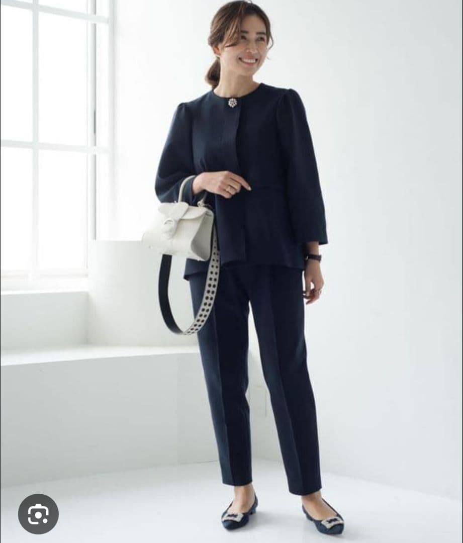 OHGA オーガ　セレモニー　ビジュー　ノーカラージャケット　フレア　パフ