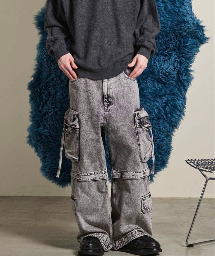 MAISON SPECIAL ビッグポケット 2WAYバギーデニムカーゴパンツ