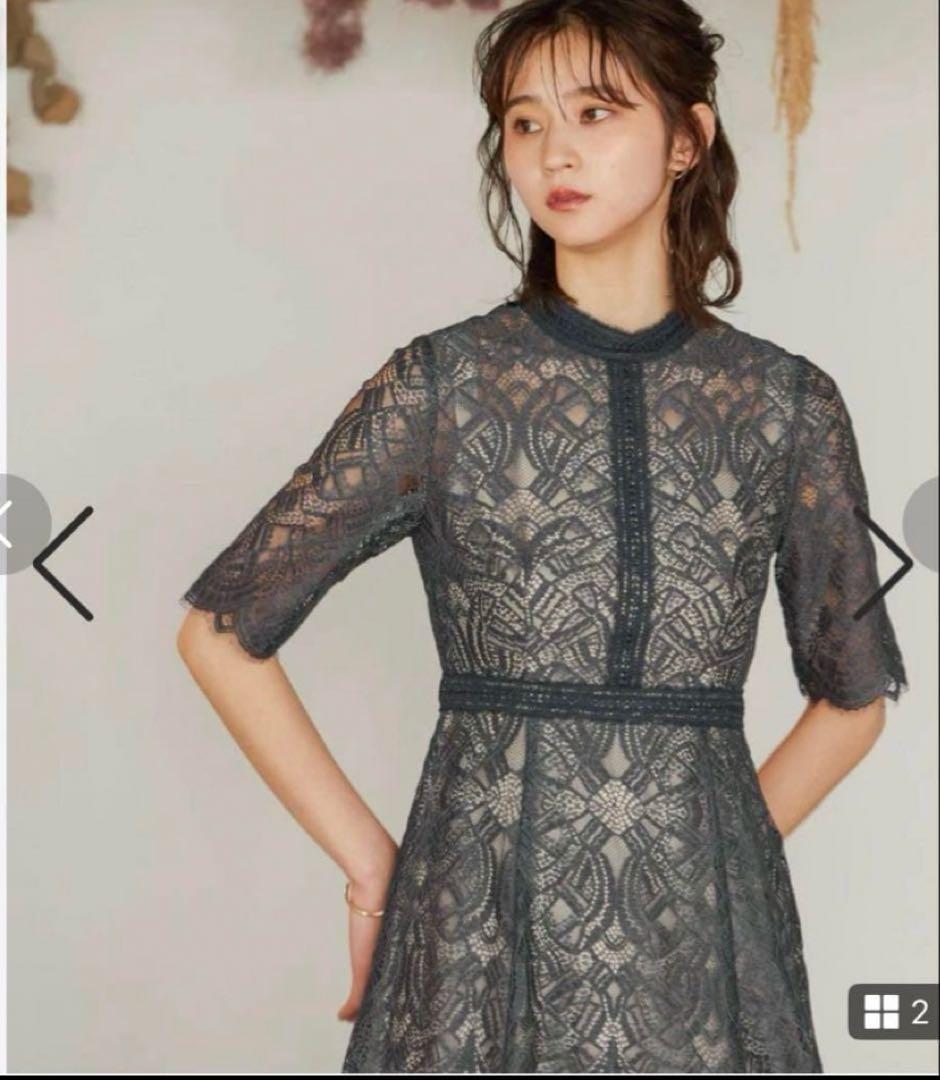 ドーリードール　ドレス　配色レース×ハシゴレース切り替えワンピース