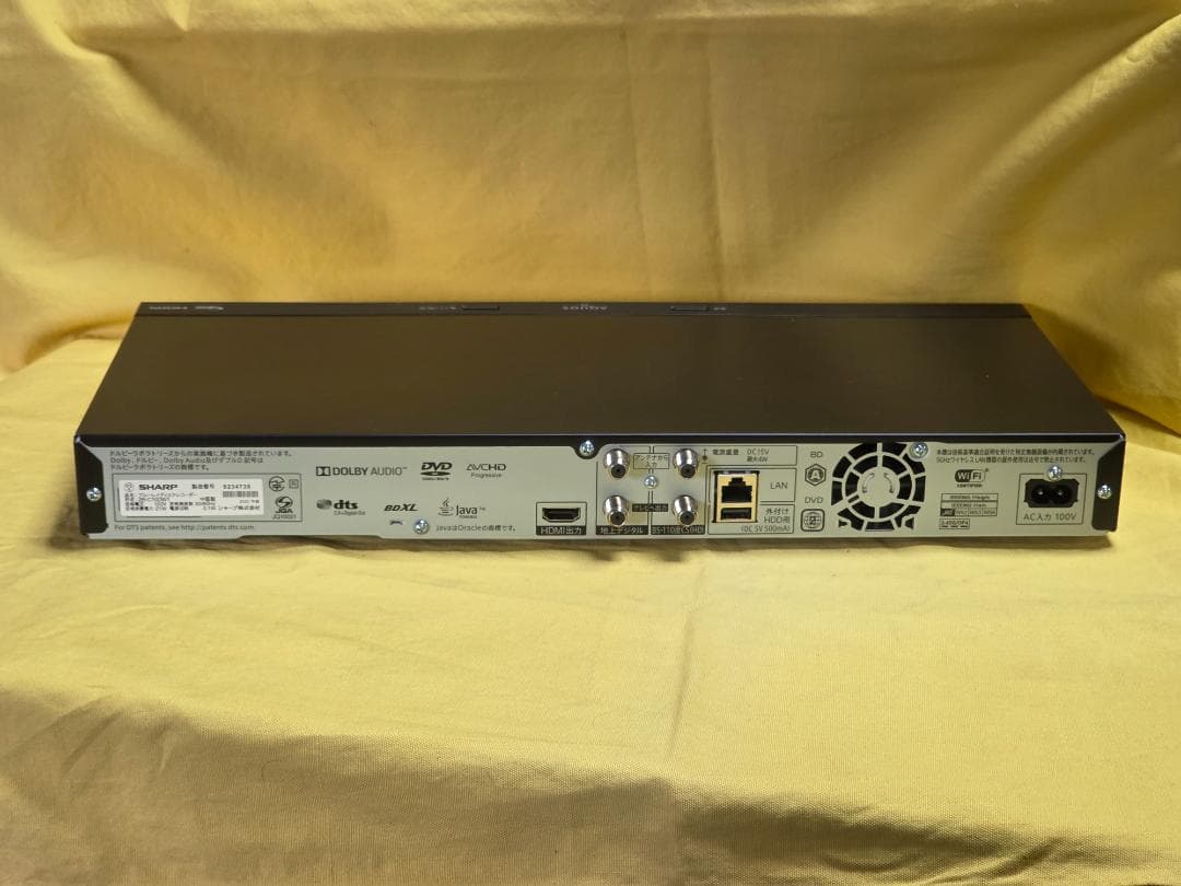 SHARP AQUOS BDレコーダー 2B-C10DW1　2022年製 整備品