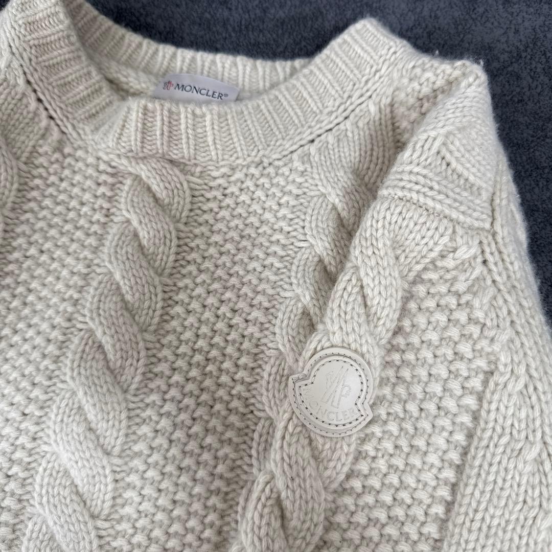 【美品】MONCLER アイボリー ニットセーター Lサイズ