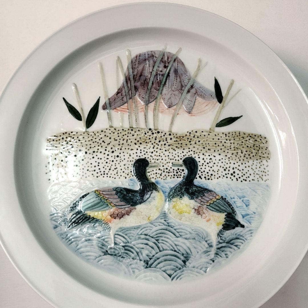 韓国 現代作家【金益寧】白磁 飾り皿 大皿　　コンテンポラリー