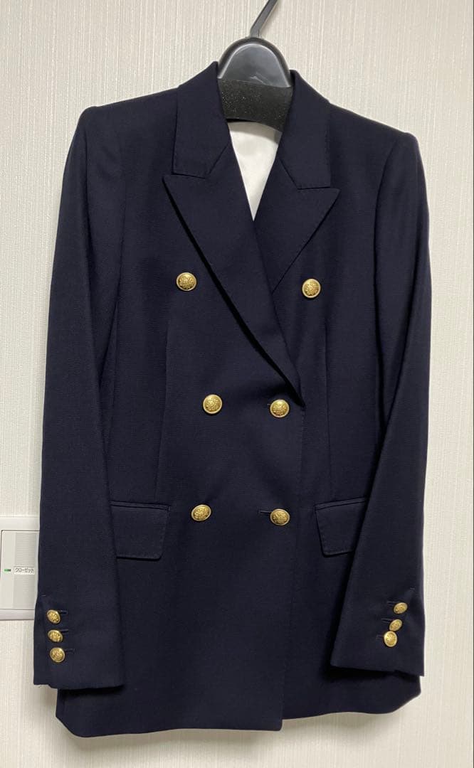 ANAYI ネイビー ウールオックス ダブルジャケット　ダブルブレスト ブレザー