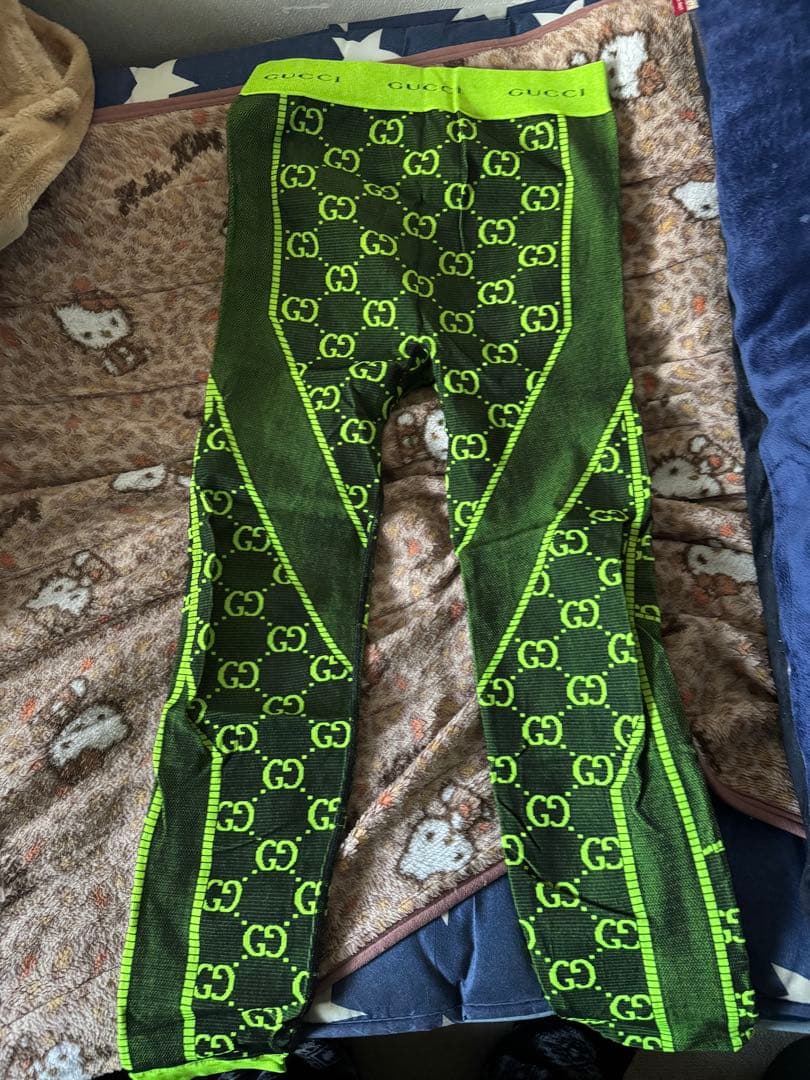 GUCCI GGロゴ グリーン レギンス Lサイズ