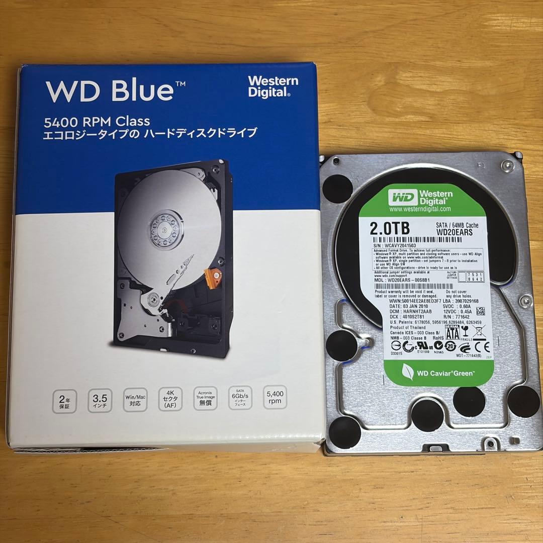 3.5インチ HDD WD 2TB 2個