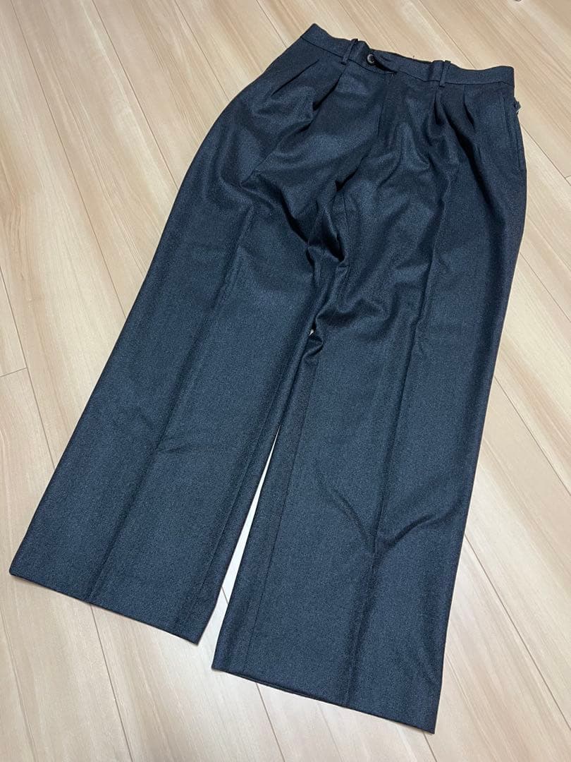 MBハイエンド 尾州ウールクラシックハイウエストワイドスラックス