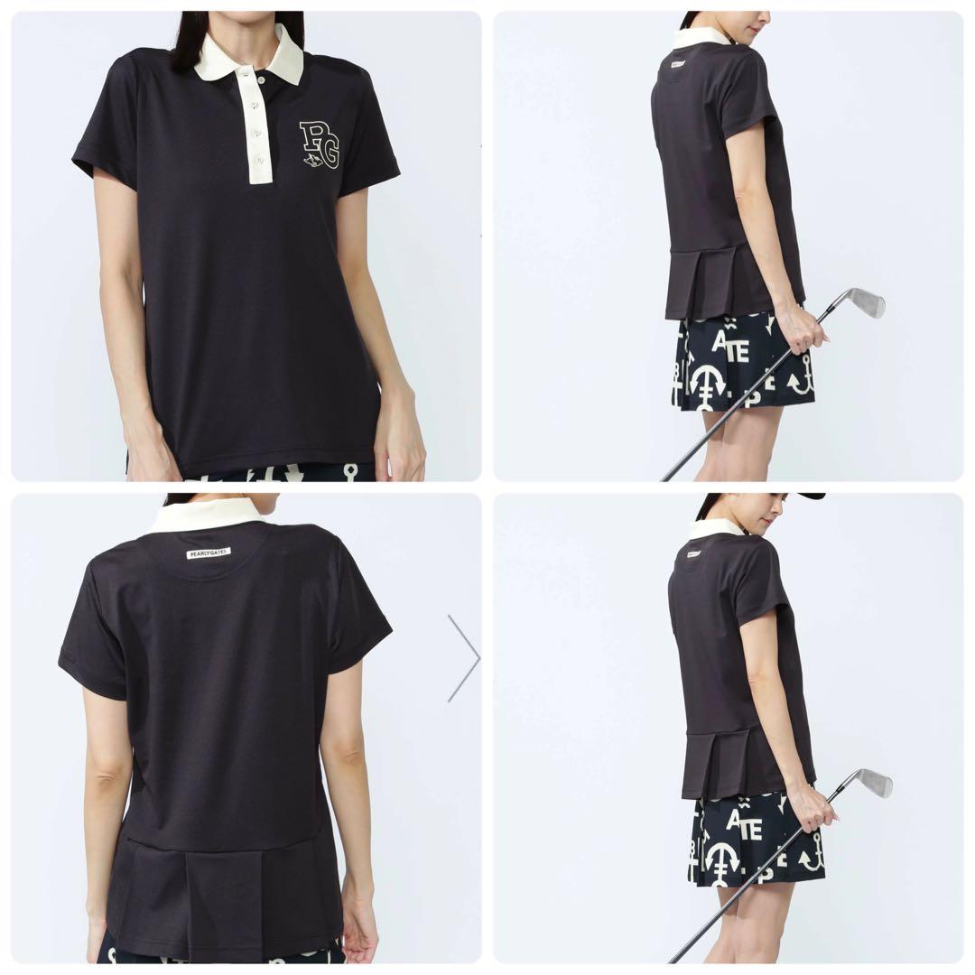 極美　2025　パーリーゲイツ　セットアップ　梨地　プリーツ　ポロ　スカート
