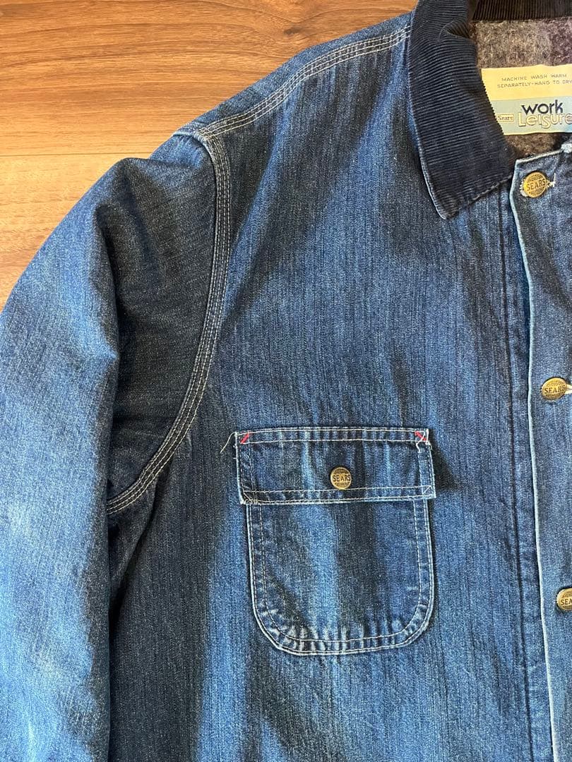 70s Sears work leisure USA デニム カバーオール XL