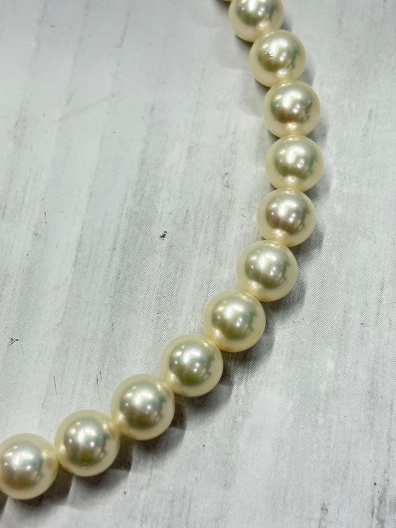 アコヤ養殖真珠　パールネックレス　7.5−8mm ラウンドシェイプ　鑑別書付き