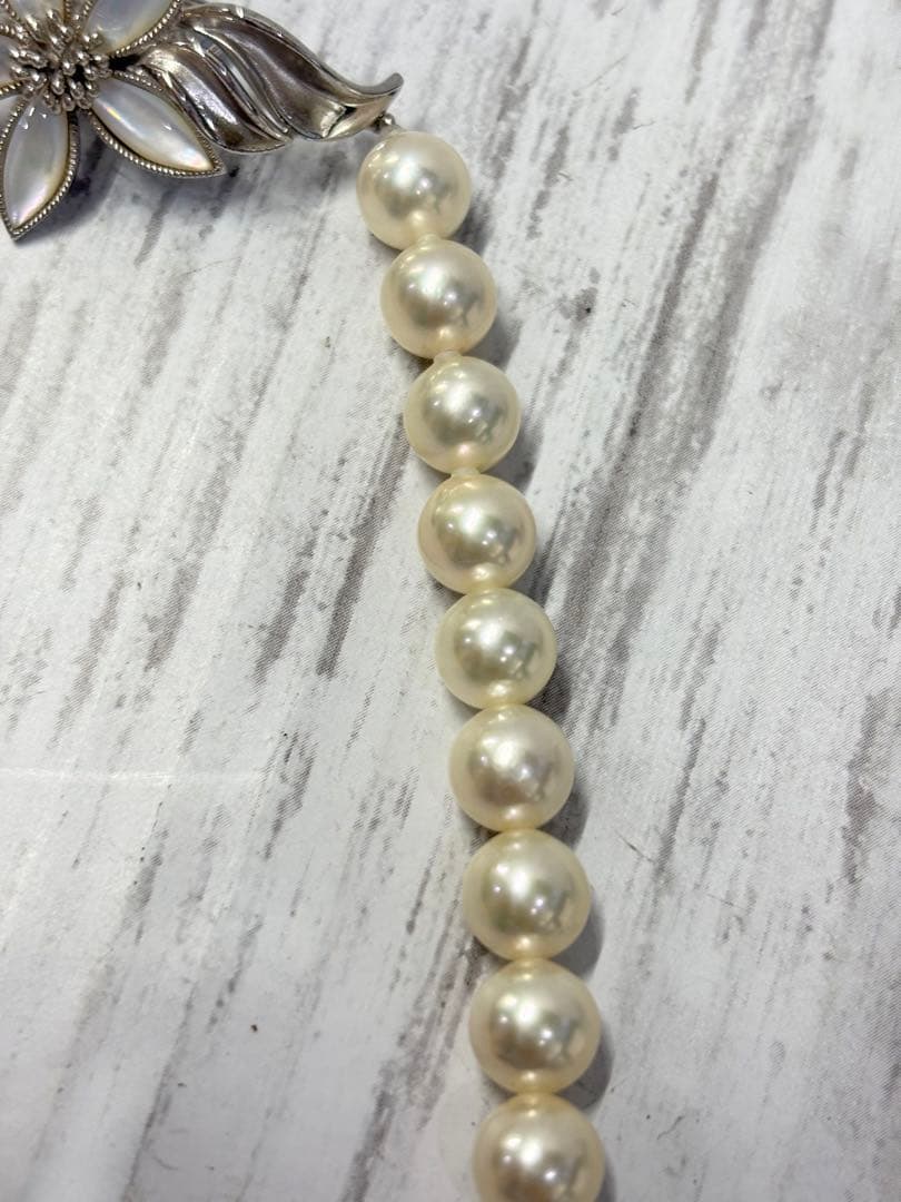 アコヤ養殖真珠　パールネックレス　7.5−8mm ラウンドシェイプ　鑑別書付き
