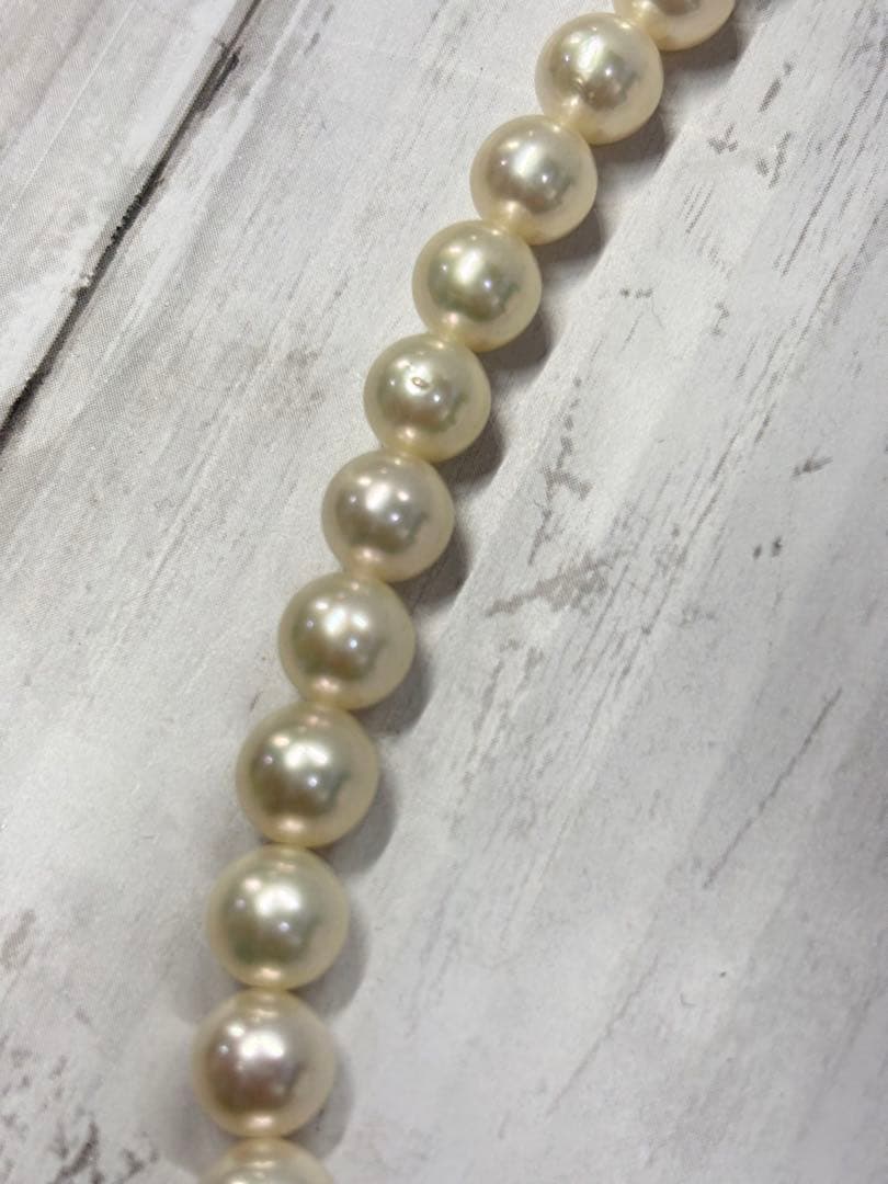 アコヤ養殖真珠　パールネックレス　7.5−8mm ラウンドシェイプ　鑑別書付き