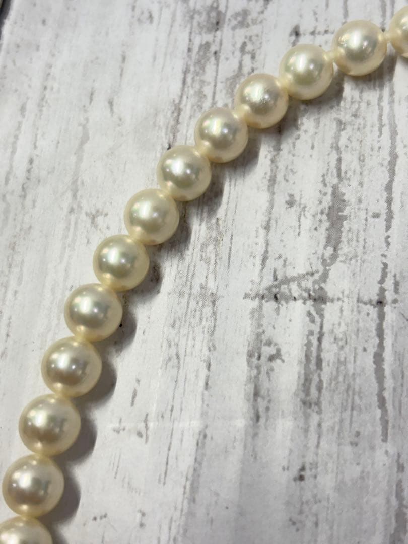 アコヤ養殖真珠　パールネックレス　7.5−8mm ラウンドシェイプ　鑑別書付き