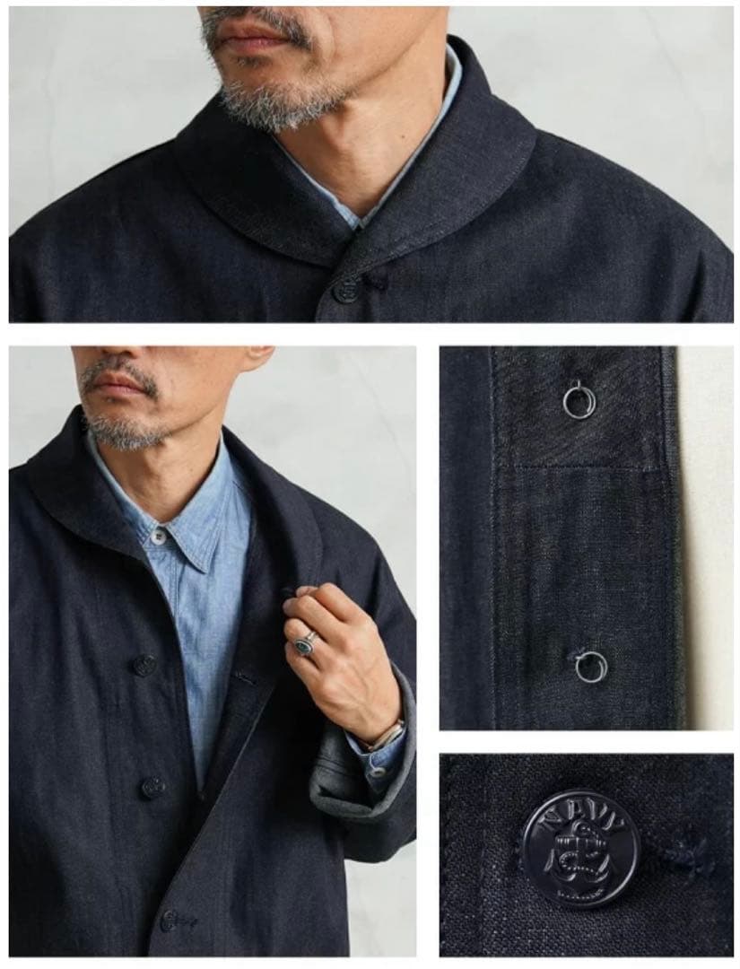 WAIPER inc カイハラ社製デニムショールカラージャケットインディゴ