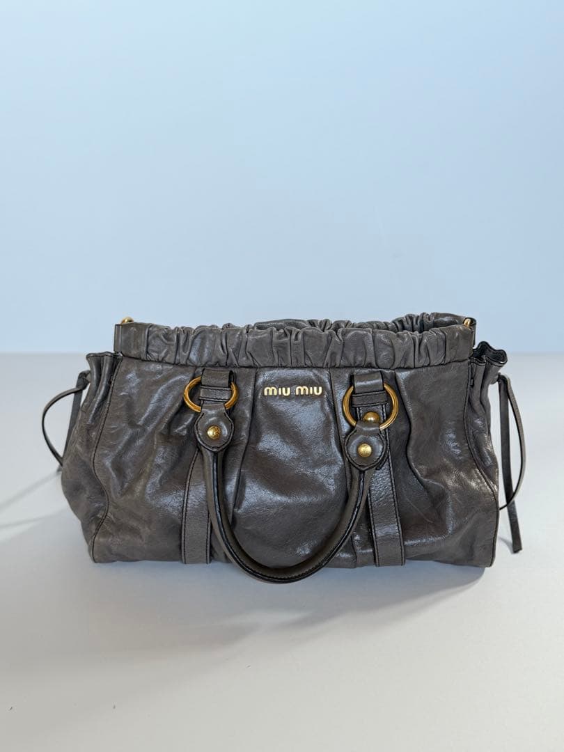 .com　miu miu ヴィッテロルクス ハンドバッグ グレー