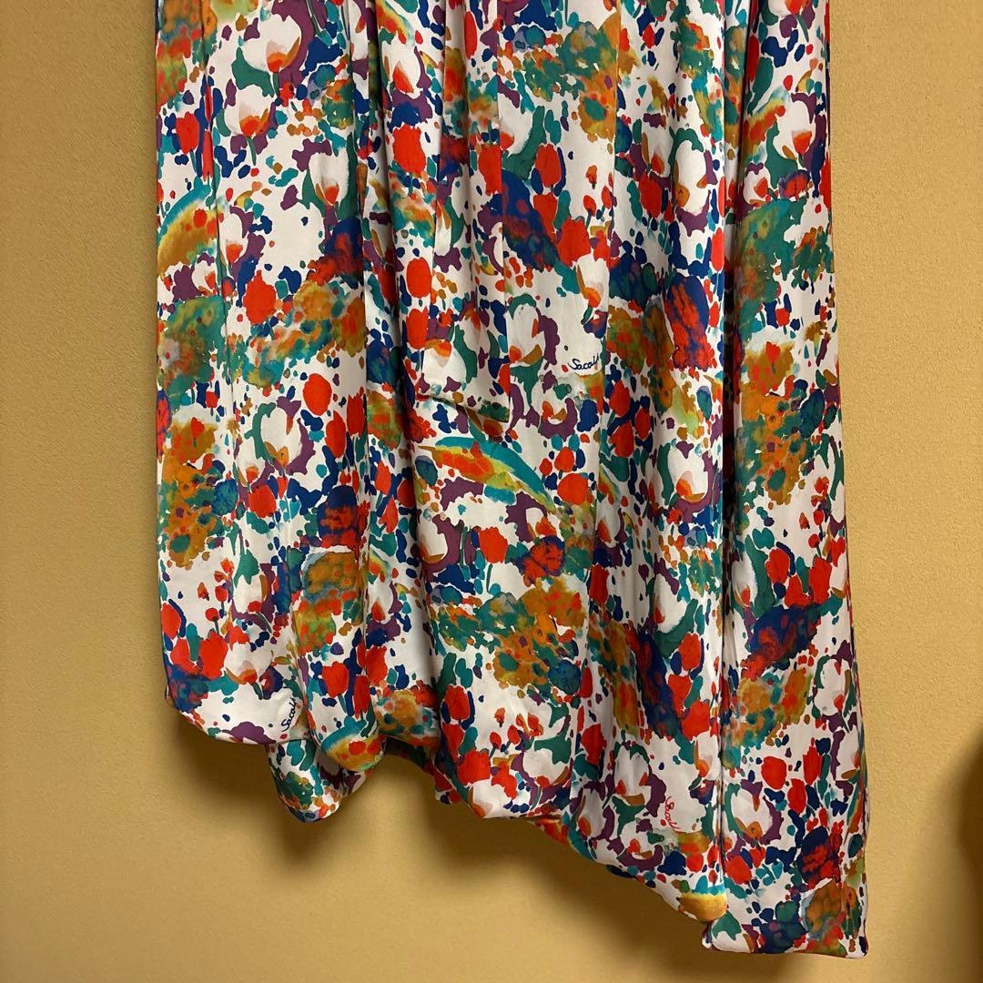 Sacai フラワープリント ミリタリー ワンピース