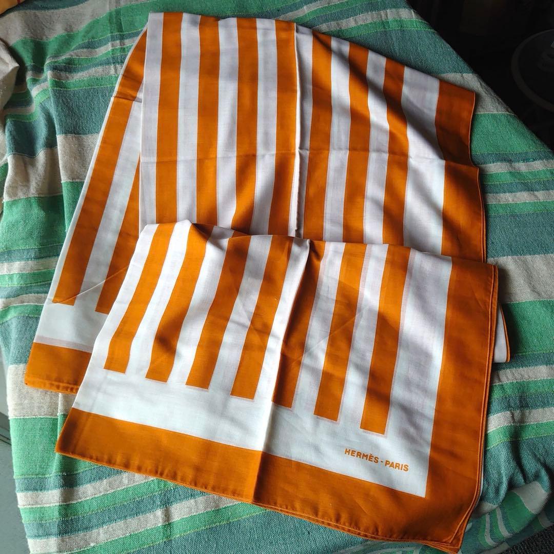 【未使用品HERMESパレオ】オレンジストライプ