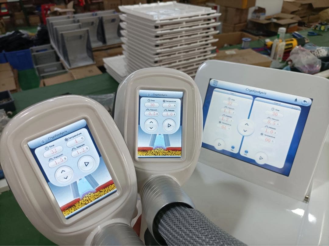 【新品】日本語説明書付き2ヘッド脂肪冷却マシン＋顎ハンドル　強力業務用コンパクト