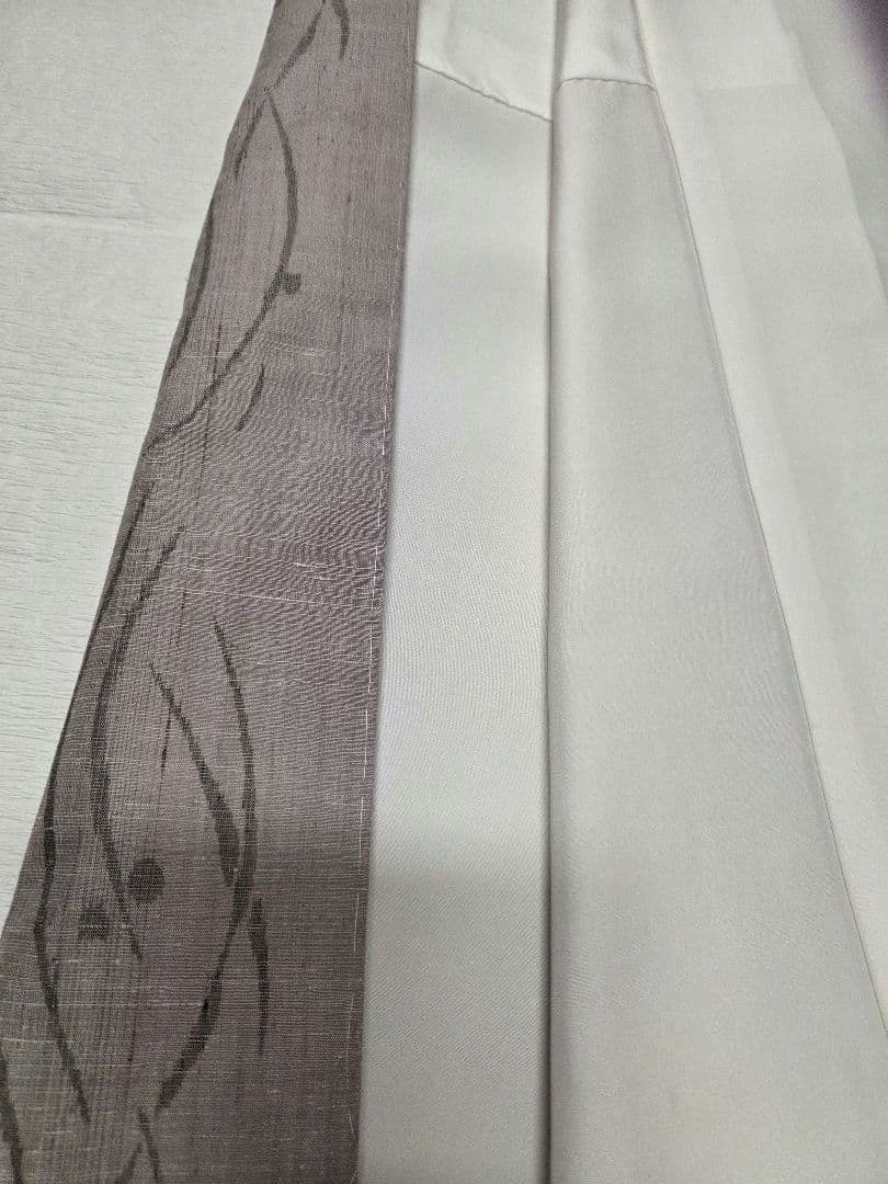 手織り創作民芸紬　たてわく露芝柄　4段ぼかし　しつけ付7512