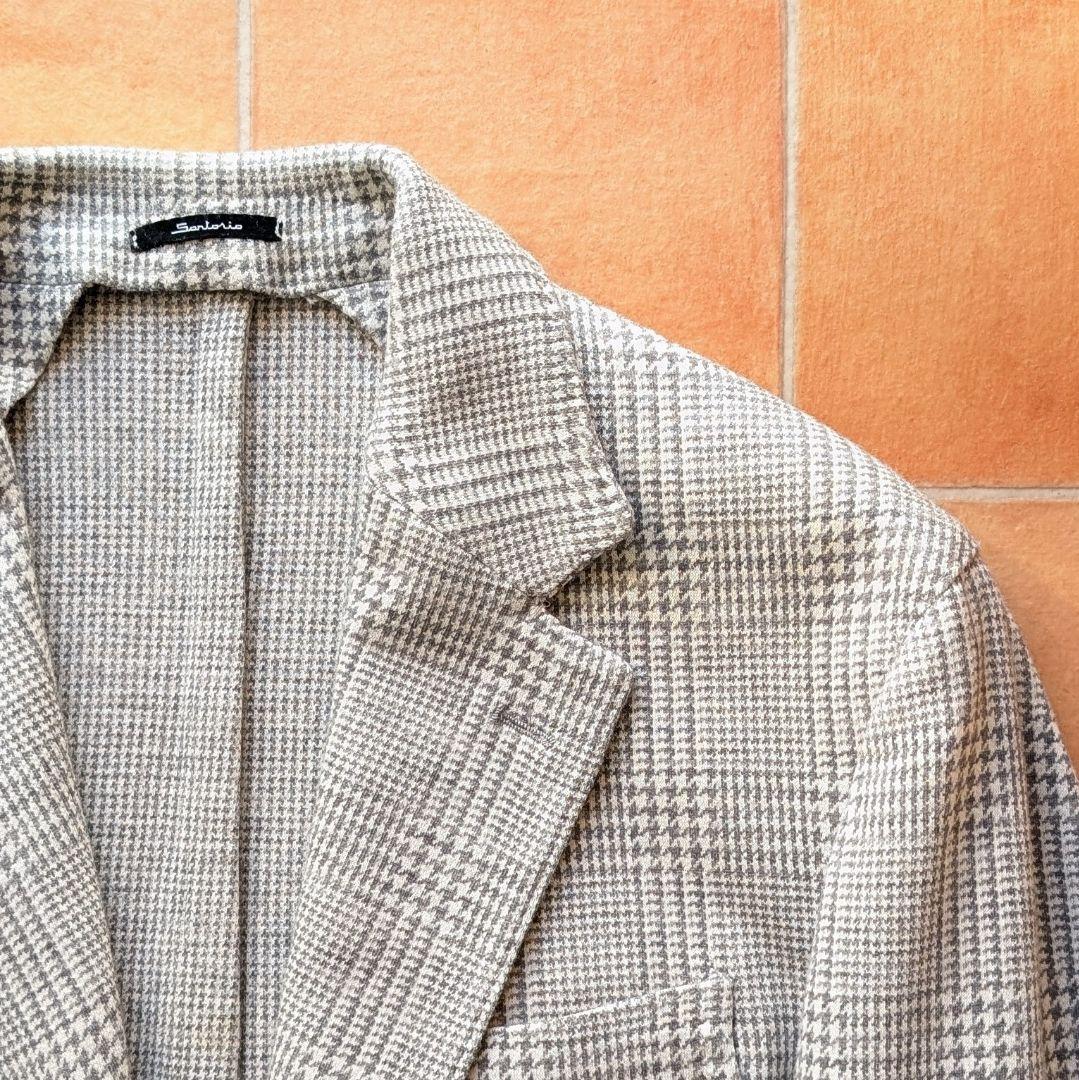 SARTORIO サルトリオ ジャケット ライトグレー チェック 46