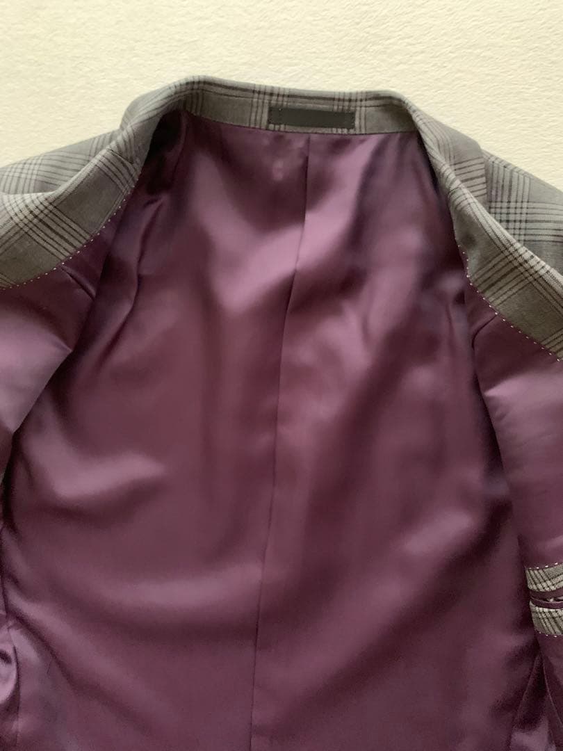 [シン］美品 BURBERRY LABEL スーツ グレー チェック L