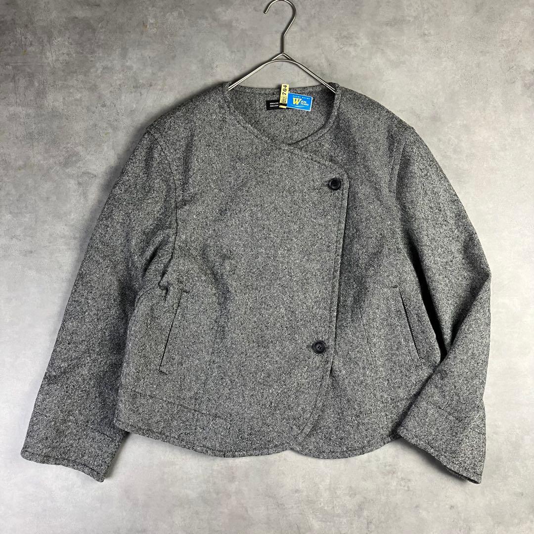 クラシアンドトリップスパブリッシング ツイード ノーカラージャケット アシメ