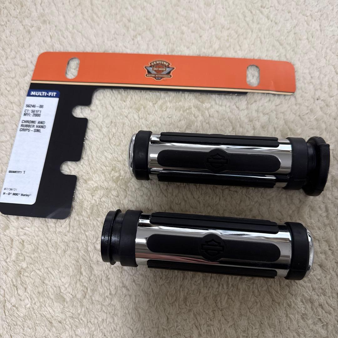 ハーレーダビッドソン　グリップ　クローム&ラバー　純正