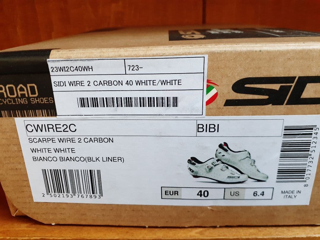 【新品】SIDI　WIRE 2 CARBON　ホワイト/ホワイト　サイズ40