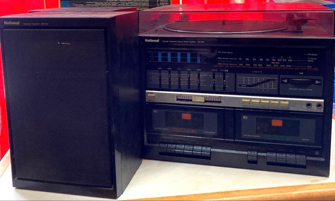【ジャンク品】National SG-W2 ミニコンポ 本体＆スピーカー2個