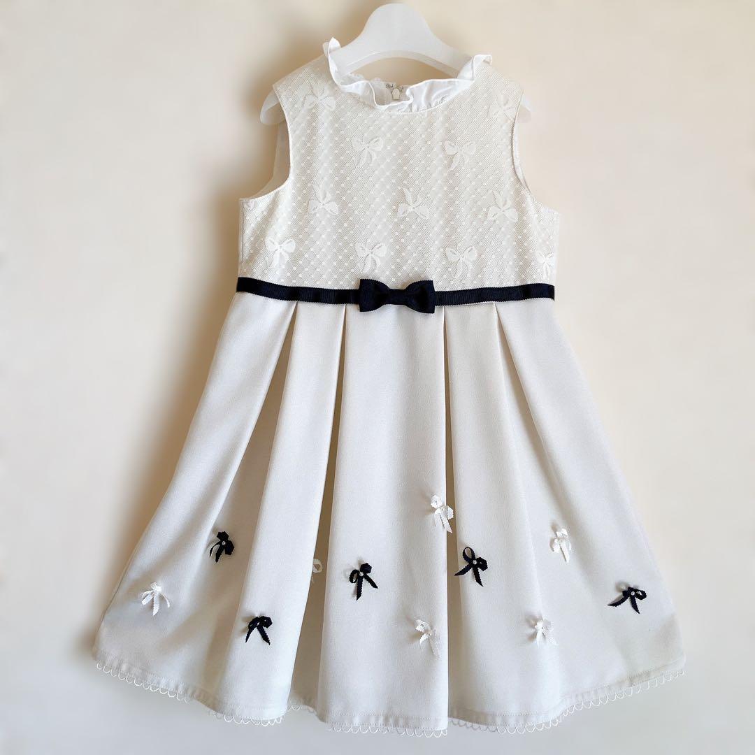 120size ホワイト×ネイビー 入学 卒園 発表会 フォーマル