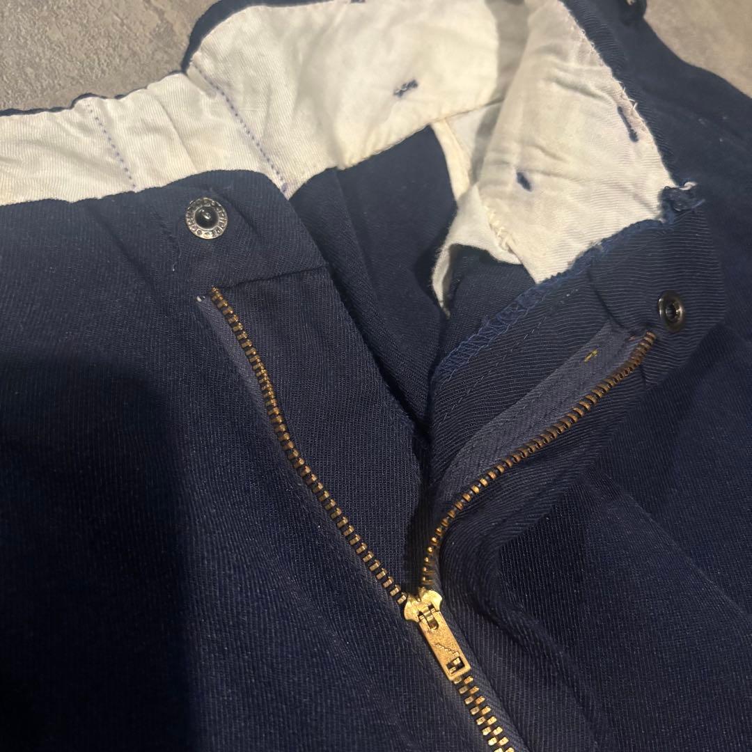 50s 60s レーヨンギャバジンスラックス ネイビー 紺 vintage