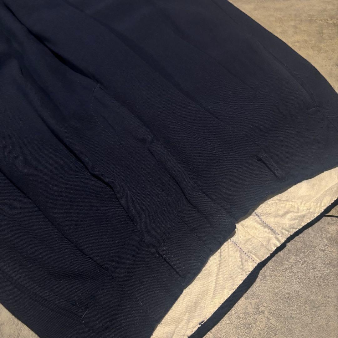 50s 60s レーヨンギャバジンスラックス ネイビー 紺 vintage