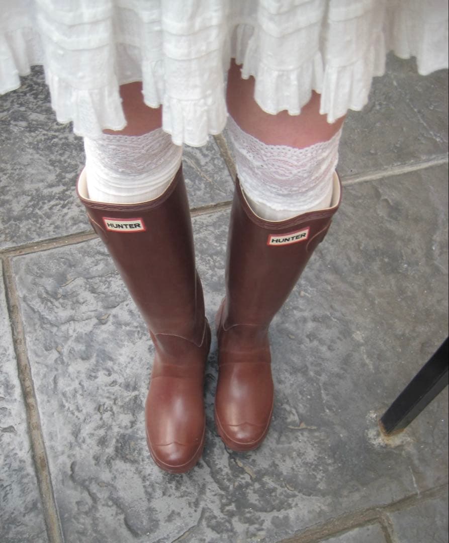 HUNTER レインブーツ ブーツ ブラウン 23.5 ハンター