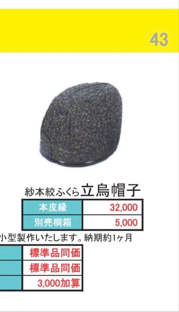 【新品未使用品】立烏帽子 標準 神社 神職 装束