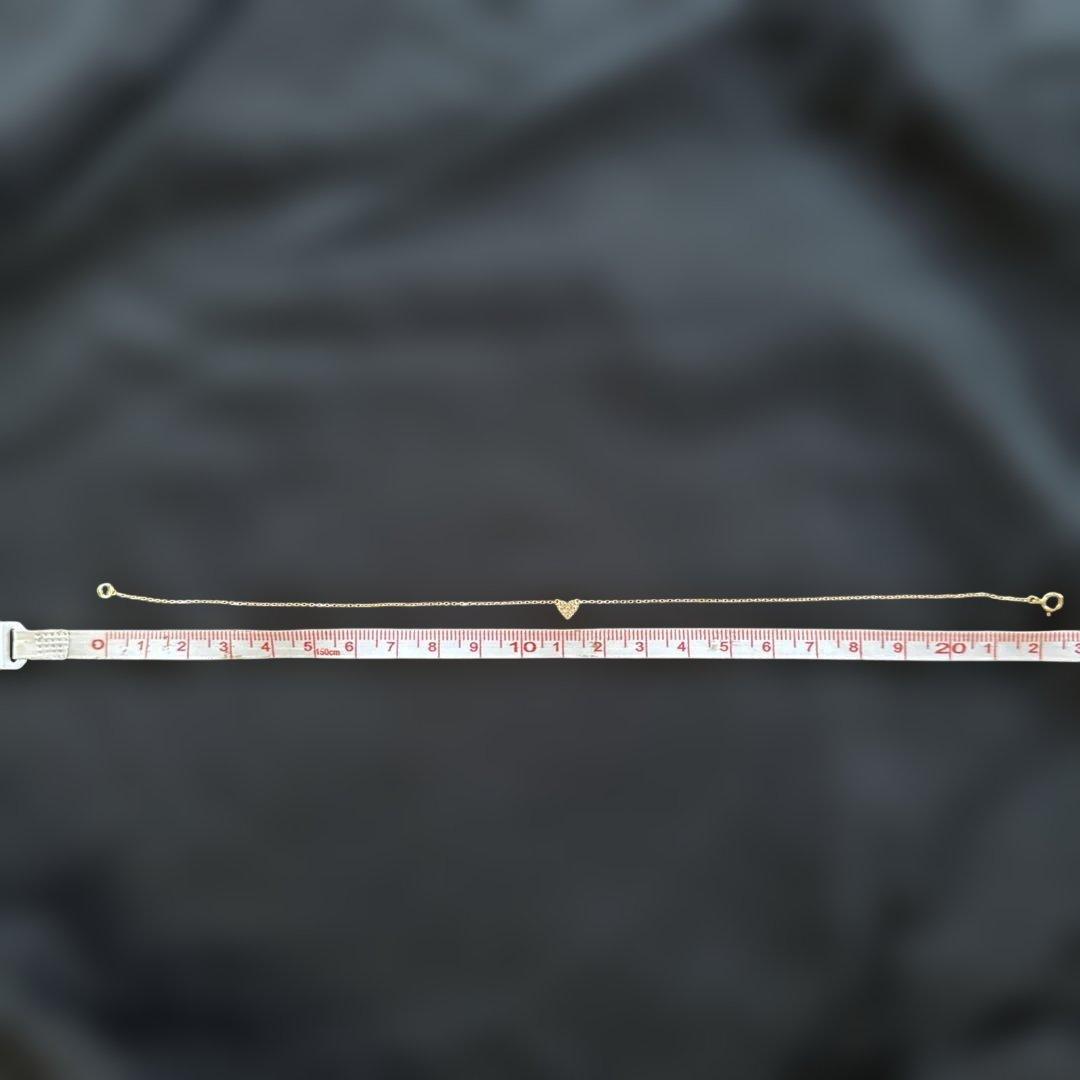 【最終値下げ】AHKAH ハートパヴェ アンクレット イエローゴールドアーカー