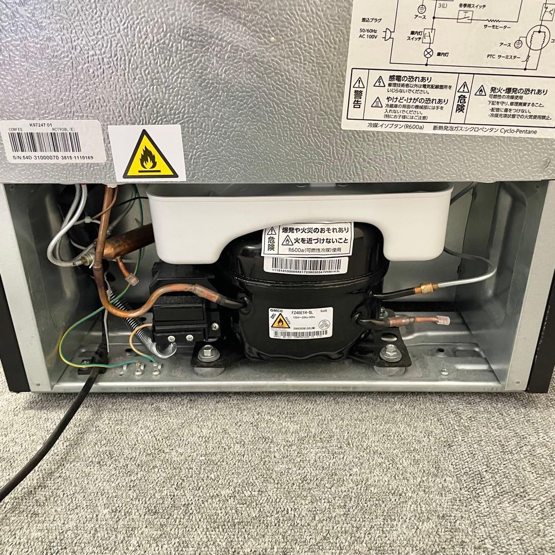 コンフィー 2ドア冷蔵庫 RCT90BL(E) 90L 2023年製