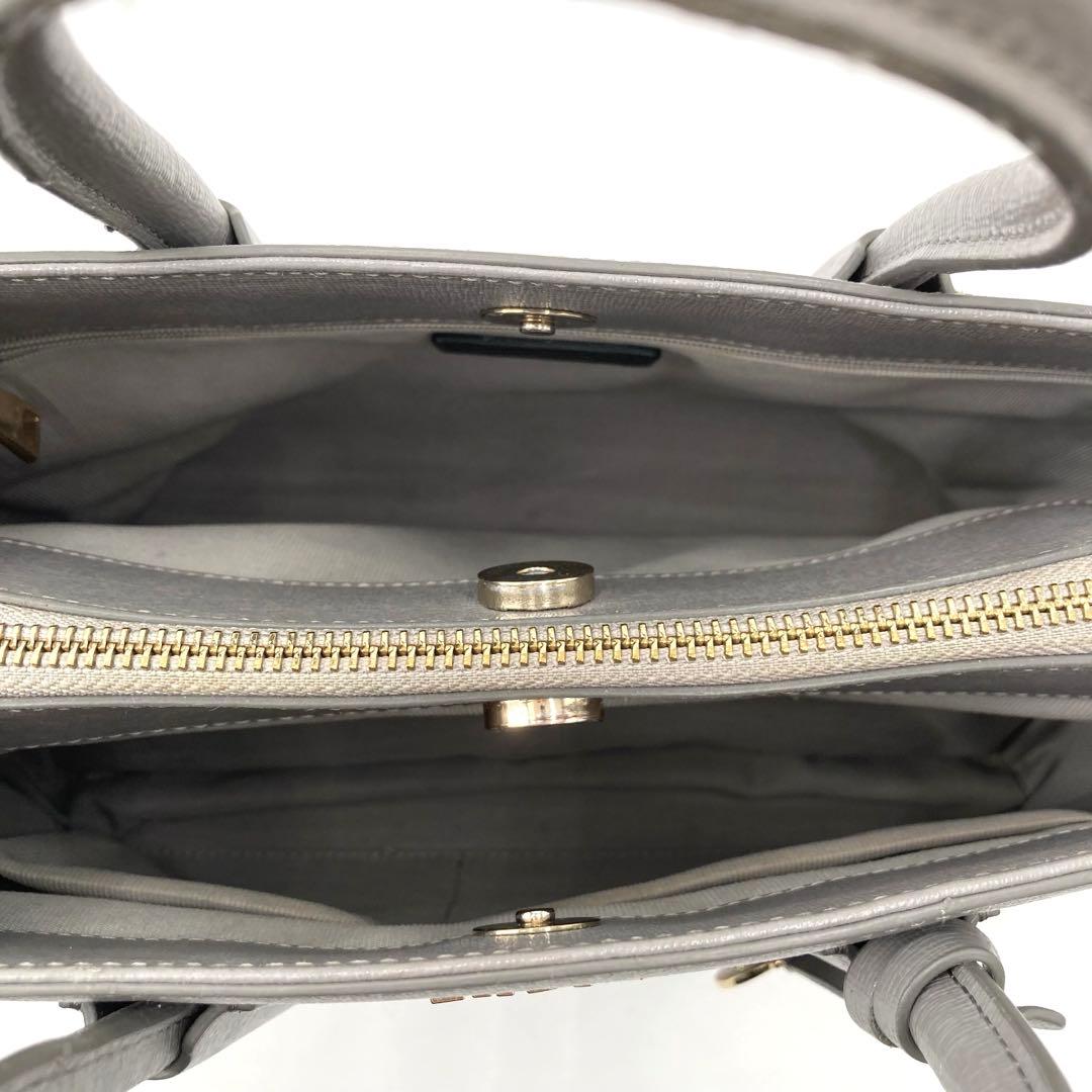 美品✨FURLA フルラ テッサ 2way ハンドバッグ レザー グレー