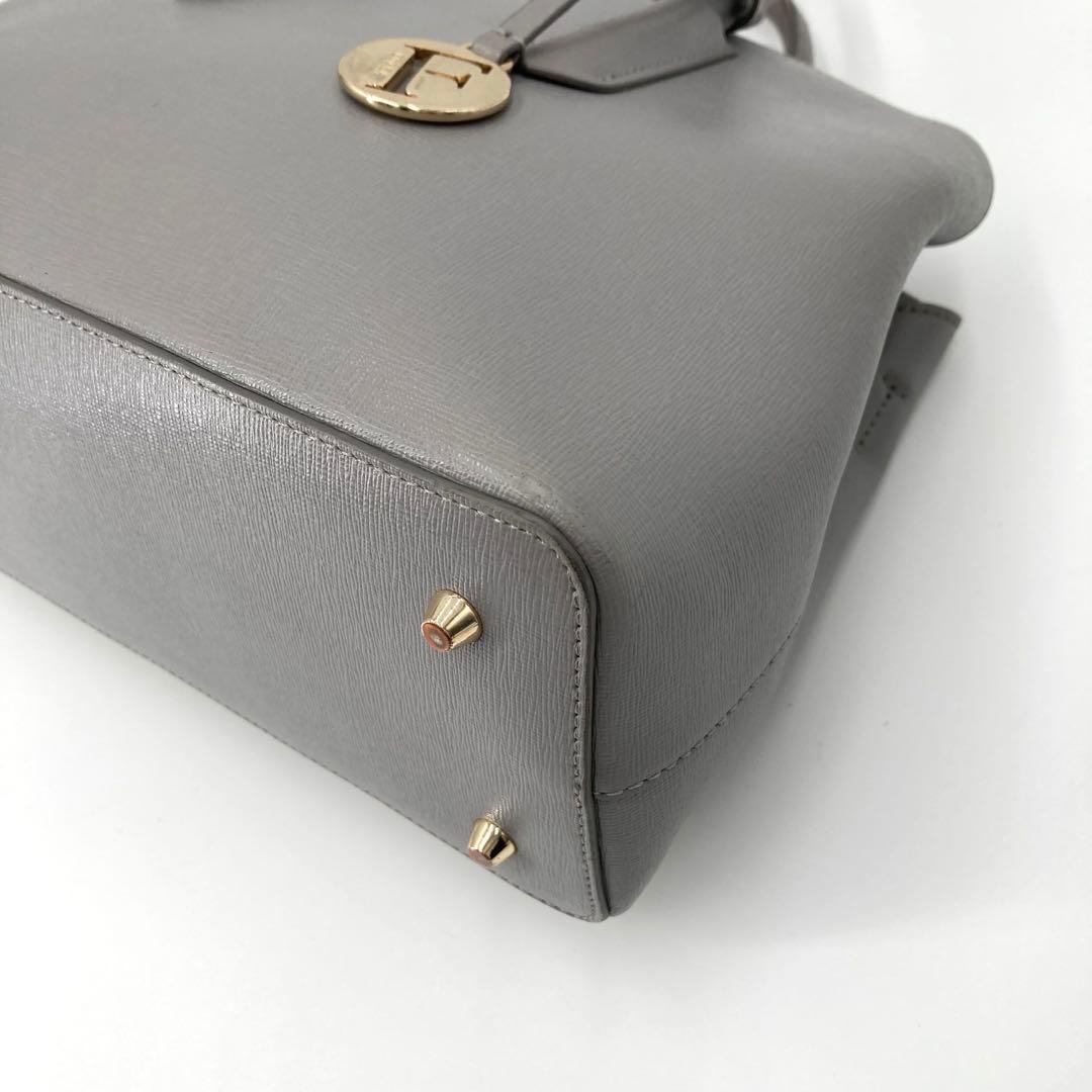 美品✨FURLA フルラ テッサ 2way ハンドバッグ レザー グレー