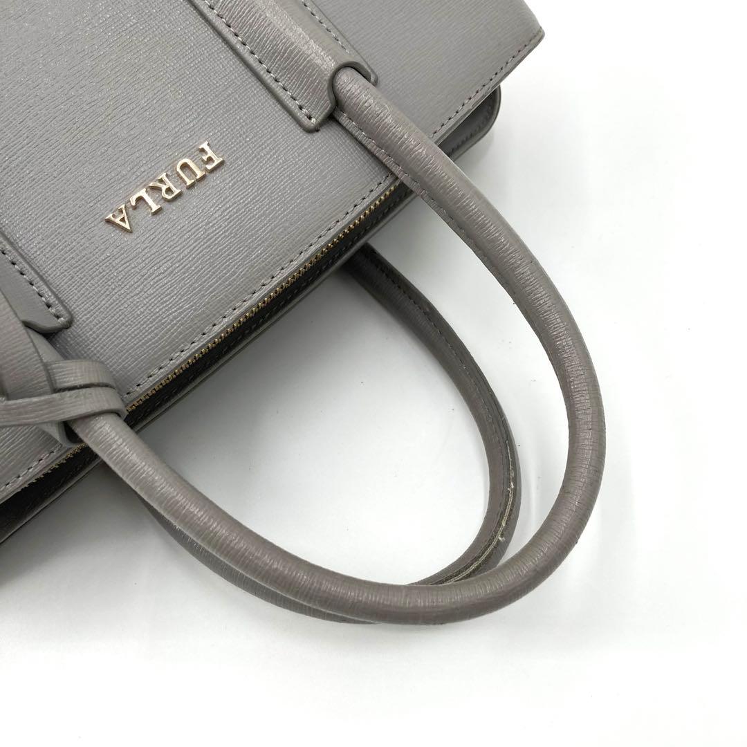 美品✨FURLA フルラ テッサ 2way ハンドバッグ レザー グレー