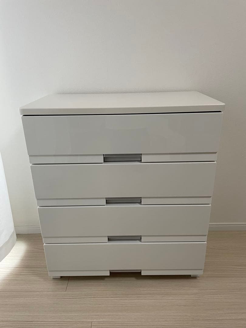 【送料込み】フィッツプレミアム ホワイト 幅75㎝ 4段 チェスト