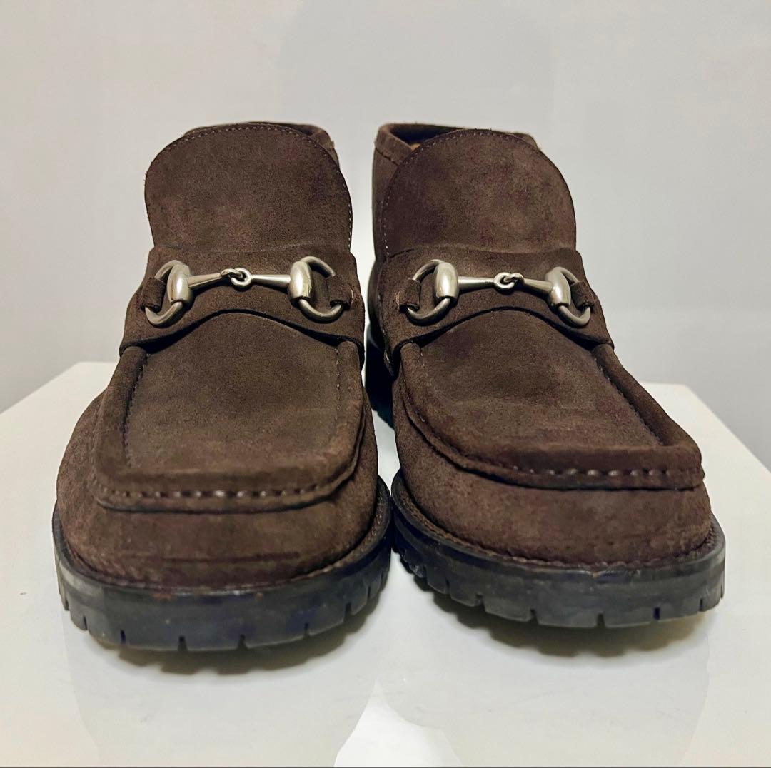 GUCCI ブラウン スエード ビットローファー