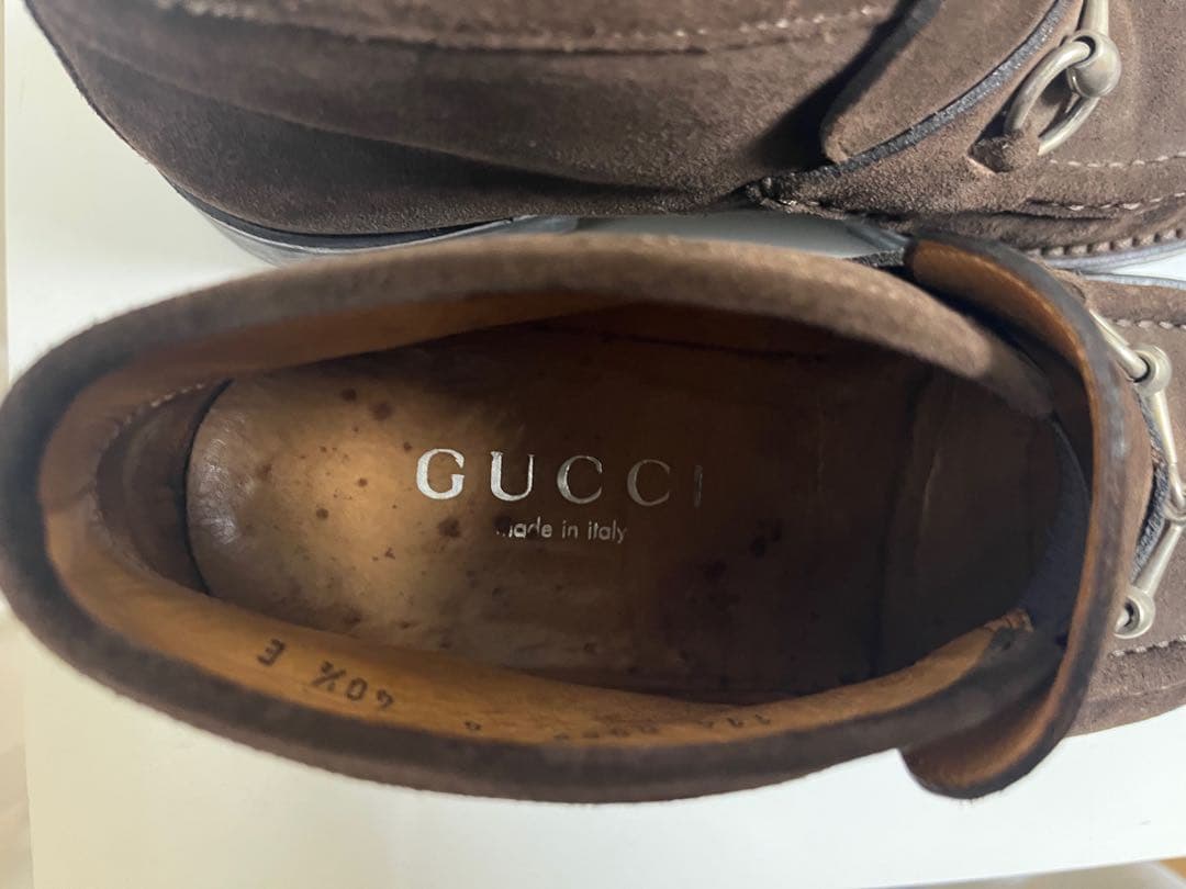 GUCCI ブラウン スエード ビットローファー