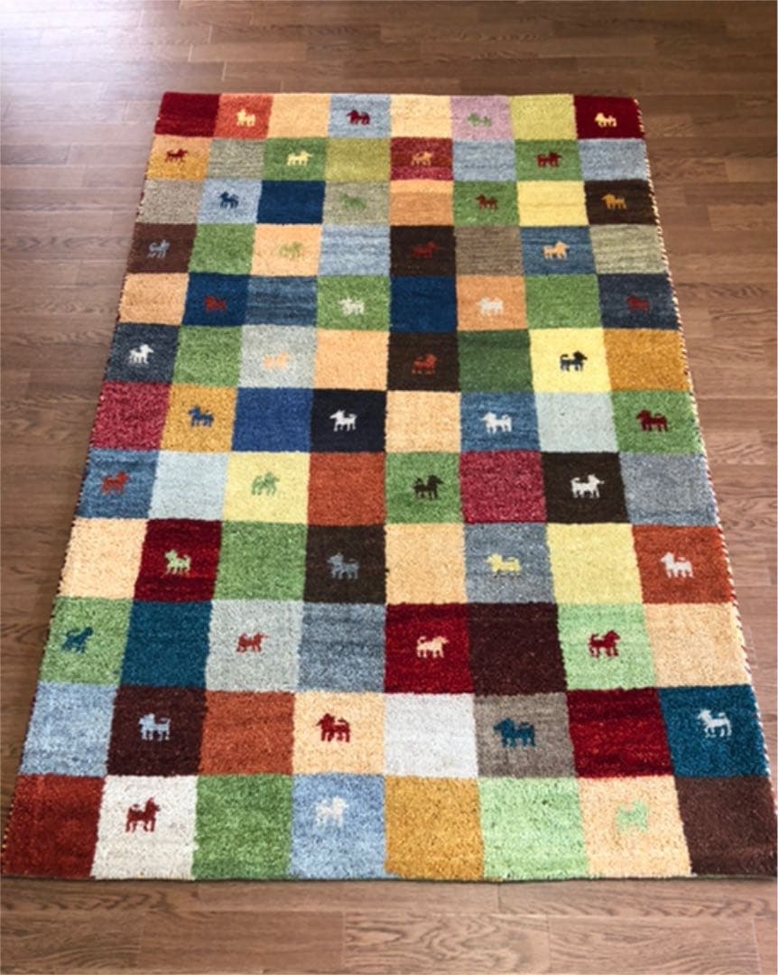 ウールギャベ 手織り 120×180cm センターラグサイズ 新品未使用