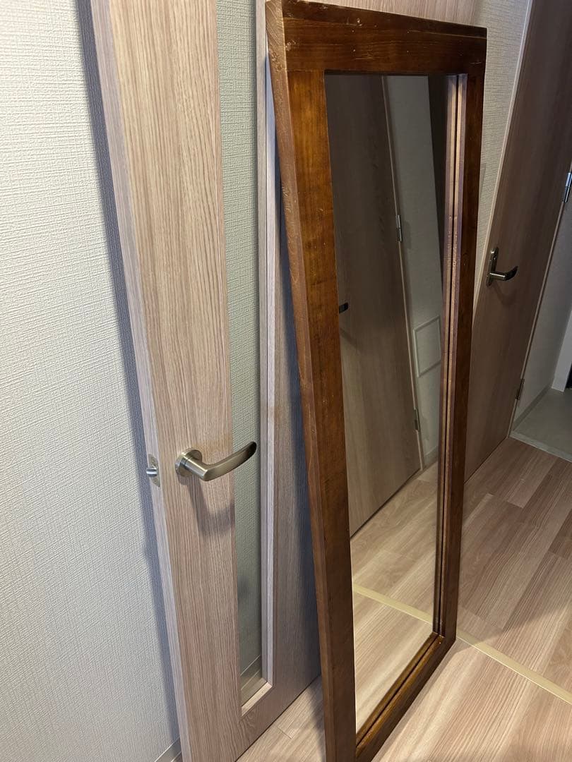 LOWYA [幅60]ミラー　ヴィンテージ風スタンドミラー　古材　オールドエルム